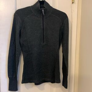 EDDIE BAUER WOMENS CHARCOAL  1/2 ZIP PULLOVER SIZE MED NWT
